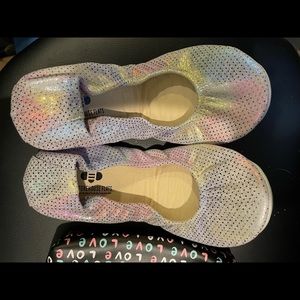 Storehouse Flats size 8 Silver Rainbow Sparkle